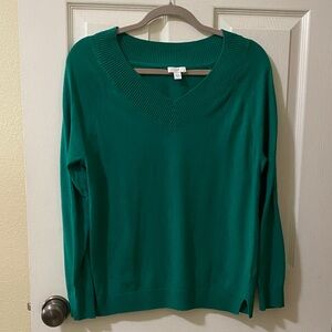 J. Jill Emerald V-Neck Sweater